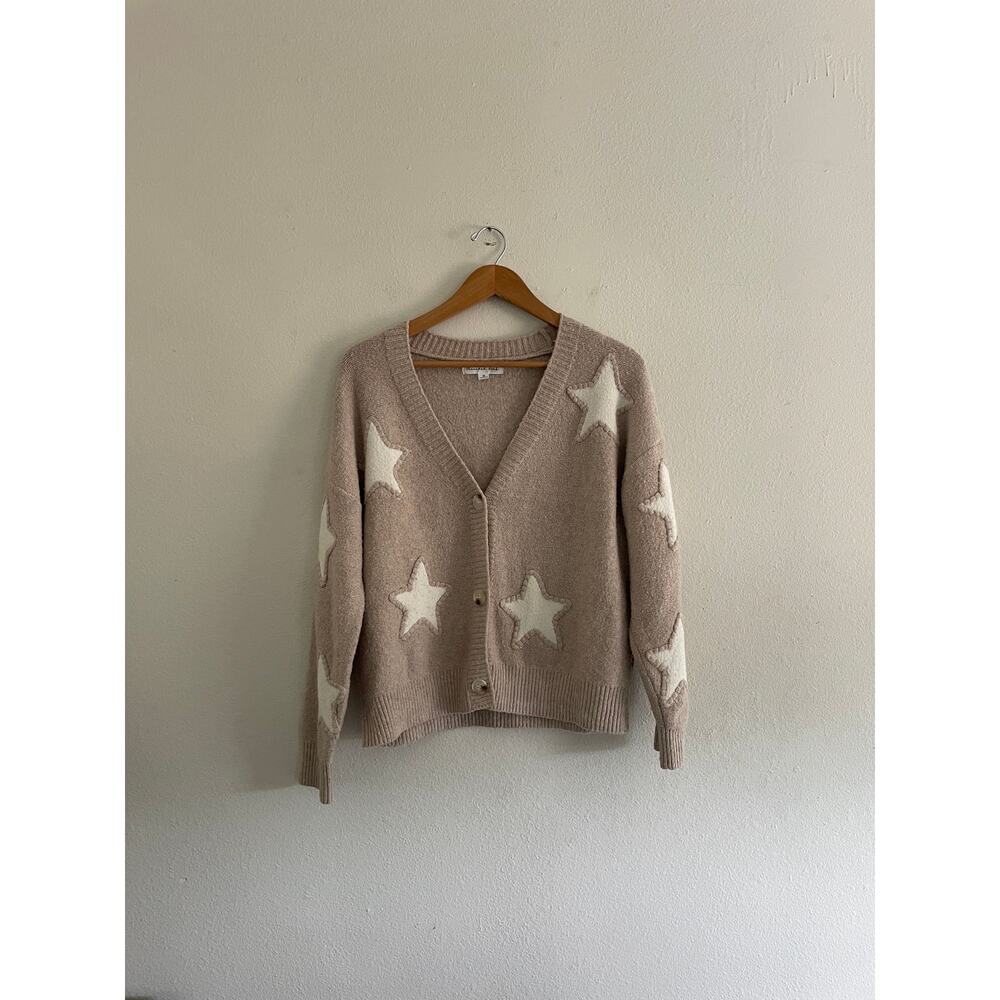 Threaded Leaf Star Cardigan Size M